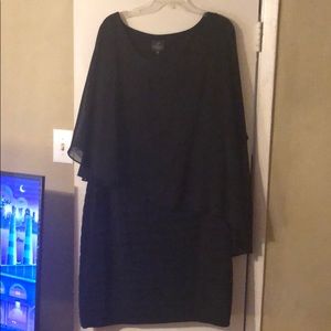 Adrianna Papell Black cape dress 20W